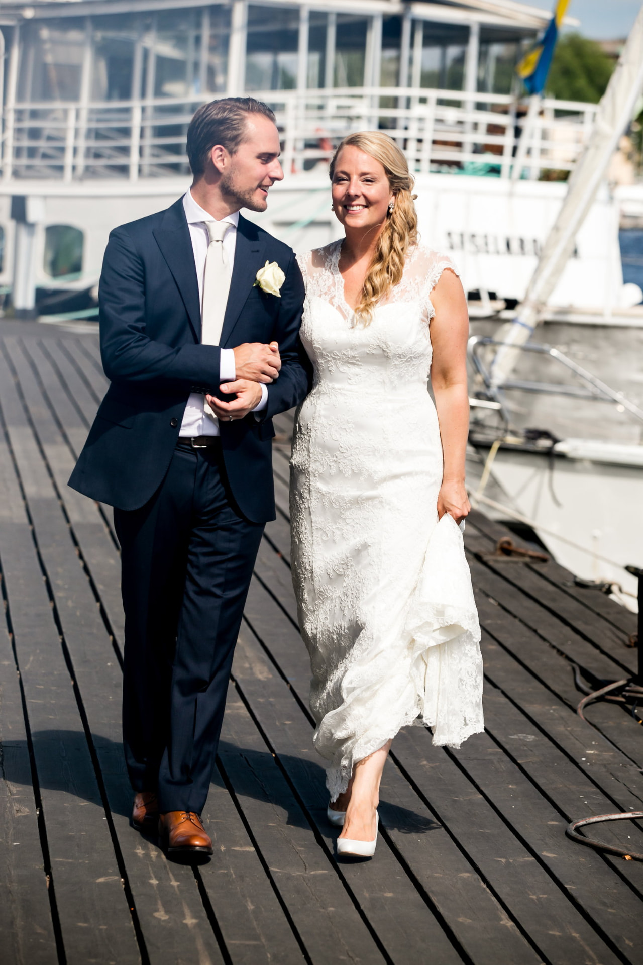 Malin och Staffan, bröllopsporträtt på Skeppsholmen 12